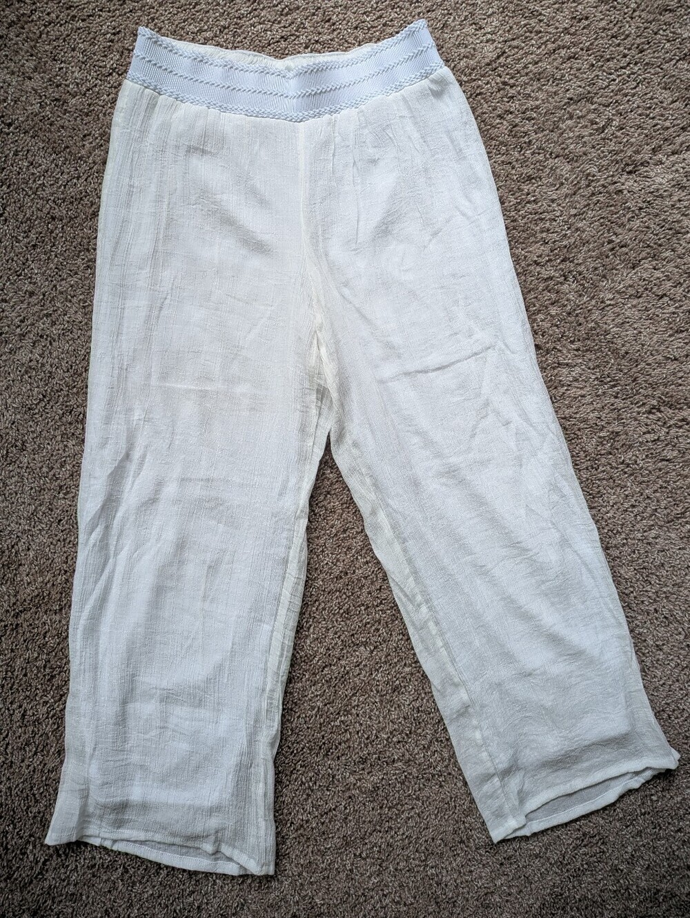 Apt. 9 Wide Leg White Gauze Pants Women's Large - Picture 2 of 11